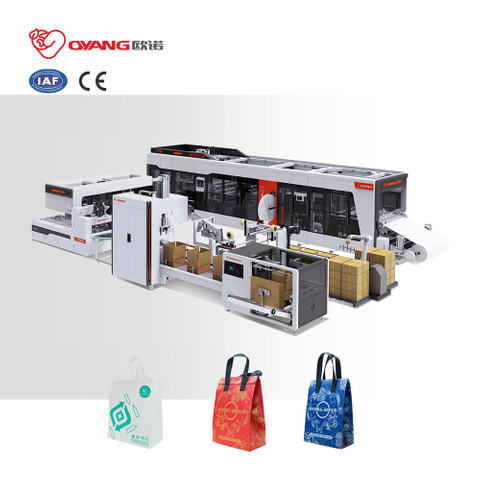 OYANG Machinery TECH 26 เครื่องทำถุงกล่องไม่ทออัตโนมัติพร้อมหูหิ้วออนไลน์